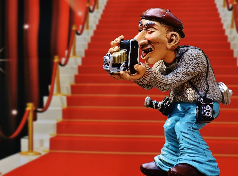 Paparazzi capturing celebrity scandal